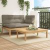 Patio Sofa Set Taupe Solid Acacia wood Standard Modular