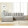 [VIDEO PROVIDED] Oversized Two-Piece Couches, L Shaped Sofa, Corduroy, Left Chaise Daybed,with Armrests,Eight Throw Pillows,Corner Sofa