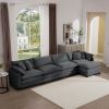 Corduroy Sofa -, Modern Upholstered 4 Seater with with 1 Footstool Corduroy Fabric Sofa , Office Living Room Apartment Comfort Sofa