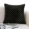 SOGA 30cm Urban Light Luxury Dark Green Checkered Lumbar Throw Pillow