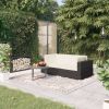 Patio Sofa Black Powder-coated steel Medium Adjustable Feet