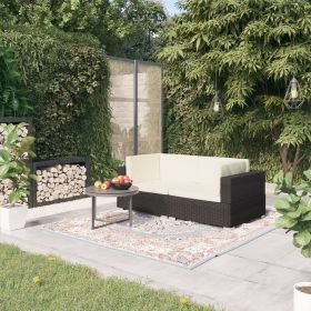 Patio Sofa Black Powder-coated steel Medium Adjustable Feet