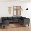 Garden Lounge Set Grey PE rattan Large Removable Covers