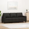 3-seater Sofa Black Polyester, Metal, Textilene 3-seater