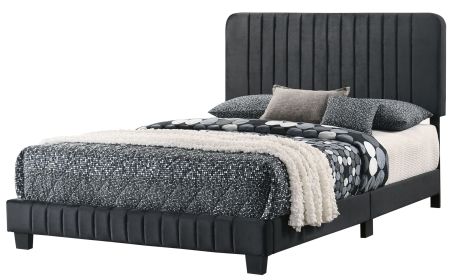 Sleek Black Full Bed With Contemporary Design