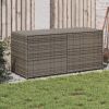 Garden Storage Box Grey PE rattan and powder-coated steel Medium