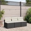 Garden Sofa Black PE rattan Standard Modular Garden Sofa
