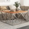 Coffee Table Silver Stainless steel 39.4 in Appealing Design