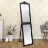 Free-standing Mirror Black Glass 19.7 x 78.7 in Foldable