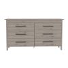 6 Drawer Double Dresser Wezz, Bedroom, Light Gray