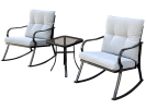 ROCKER SET CHAIR AND TEAPOY OFF-WHITE
