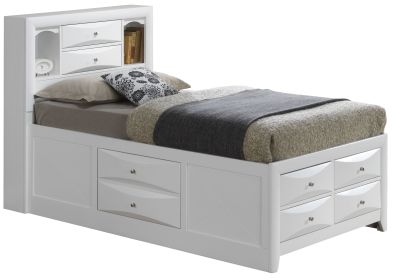 Stylish White Twin Storage Bed For Modern Spaces
