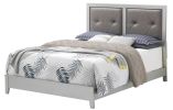 Elegant Transitional Full Bed In Silver Champagne