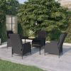 Garden Dining Set Dark grey