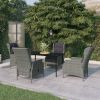 Garden Dining Set Light grey and black