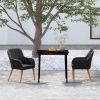 3 Piece Patio Dining Set with Cushions Black