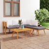 Garden Lounge Set Dark grey and white