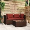 Garden Lounge Set Brown PE rattan Medium Modular