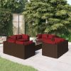 Garden Lounge Set Brown PE rattan 9-piece set Modular