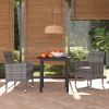 Dining Set Grey PE rattan, Glass, Aluminum, Steel, Polyester Medium
