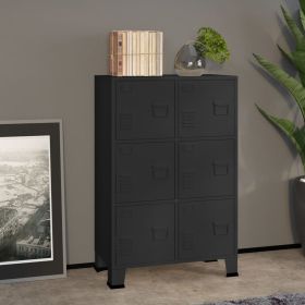 Storage Chest Black Metal 45.3 in Height Storage Chest