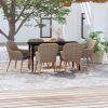 Garden Dining Set Brown and Black