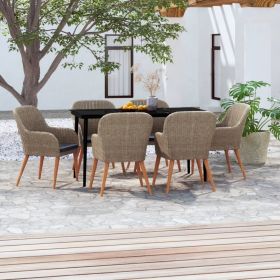 Garden Dining Set Brown and Black