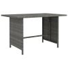 Dining Table Grey PE rattan, Powder-Coated Steel Medium