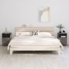 Bedside Cabinet Set of 2 Light grey Solid pine wood, MDF Standard