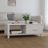 Coffee Table White Solid Pine Wood, MDF Medium Coffee Table