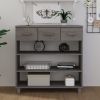 Console Table Light Grey Solid Pine Wood, MDF Console Table
