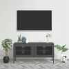 TV Cabinet Anthracite Steel Adjustable Feet TV Cabinet