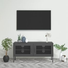 TV Cabinet Anthracite Steel Adjustable Feet TV Cabinet
