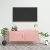 TV Cabinet Pink Steel Standard TV Cabinet Rectangular Modern
