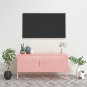 TV Cabinet Pink Steel Standard TV Cabinet Rectangular Modern