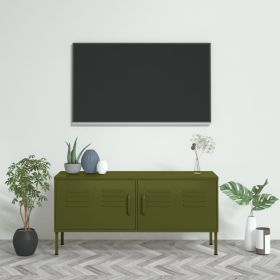 TV Cabinet Olive Green Steel 41.3 in x 13.8 in x 19.7 in