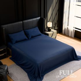Bedding Full Bed Sheets Set - 4 Piece Bedding - Brushed Microfiber - Shrinkage and Fade Resistant - Easy Care (Full, Navy Blue)