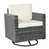 Outdoor Swivel Rocker, PE Wicker Dining Chair, 360 Degree Swivel Patio Glider with Cushions for Backyard, Lawn, Garden, Deck, Porch, Steel Frame