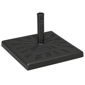 42lbs Resin Patio Umbrella Base, 20" Square Outdoor Umbrella Stand Holder for Parasol Poles 1.26", 1.5", and 1.9" Dia, Black
