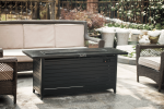 57in Outdoor Gas Propane Fire Pits Table, Aluminum, 50000BTU Firepit Fireplace Dinning Table with Lid, Fire Glass, Retangular, ETL Certification