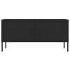 TV Cabinet Black Steel Medium Adjustable Feet TV Cabinet