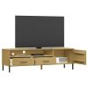 TV Cabinet Brown Solid pine wood, metal Medium TV Cabinet