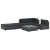 Sofa Set Black PE rattan Large Modular Garden Lounge Set