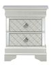 Sleek Silver Champagne Nightstand