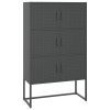 Highboard Anthracite Steel Adjustable Feet Highboard