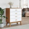 Drawer Cabinet White and Brown