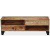 TV Cabinet Natural Mango Wood Solid Mango Wood and Steel Medium