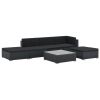Sofa Set Black PE rattan Large Modular Garden Lounge Set