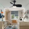 YUHAO 28 in. Integrated LED Kid's Room Matte Black Ceiling Fan with Light Kit and Remote Control