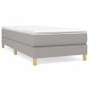 Bed Frame Light Gray Polyester, Plywood, Engineered Wood Twin XL